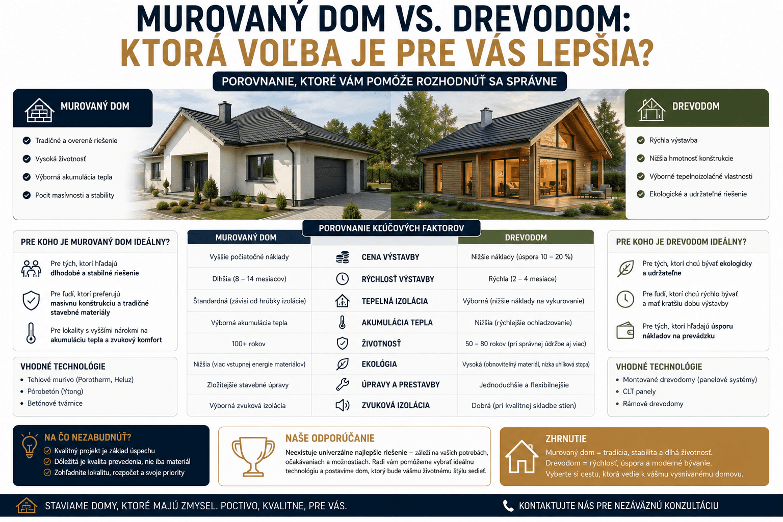 Murovaný dom vs. drevodom: Ktorá voľba je pre vás lepšia?