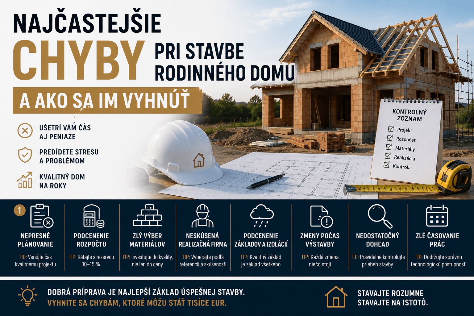 Najčastejšie chyby pri stavbe rodinného domu a ako sa im vyhnúť