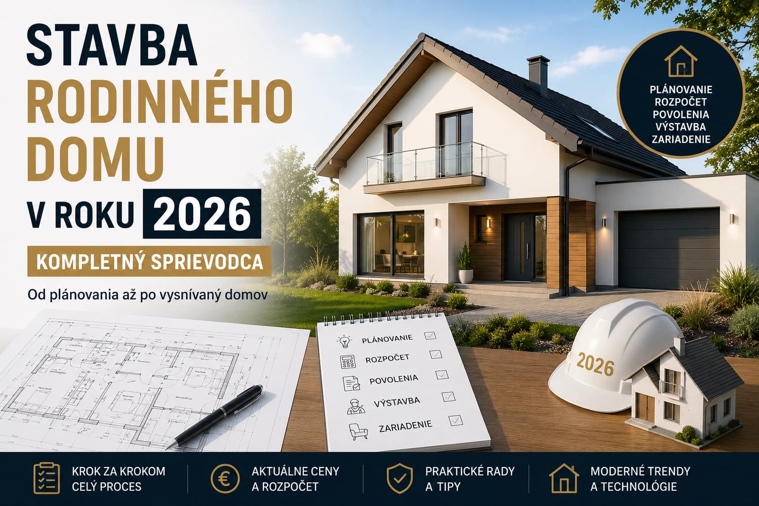 Stavba rodinného domu v roku 2026: Kompletný sprievodca krok za krokom